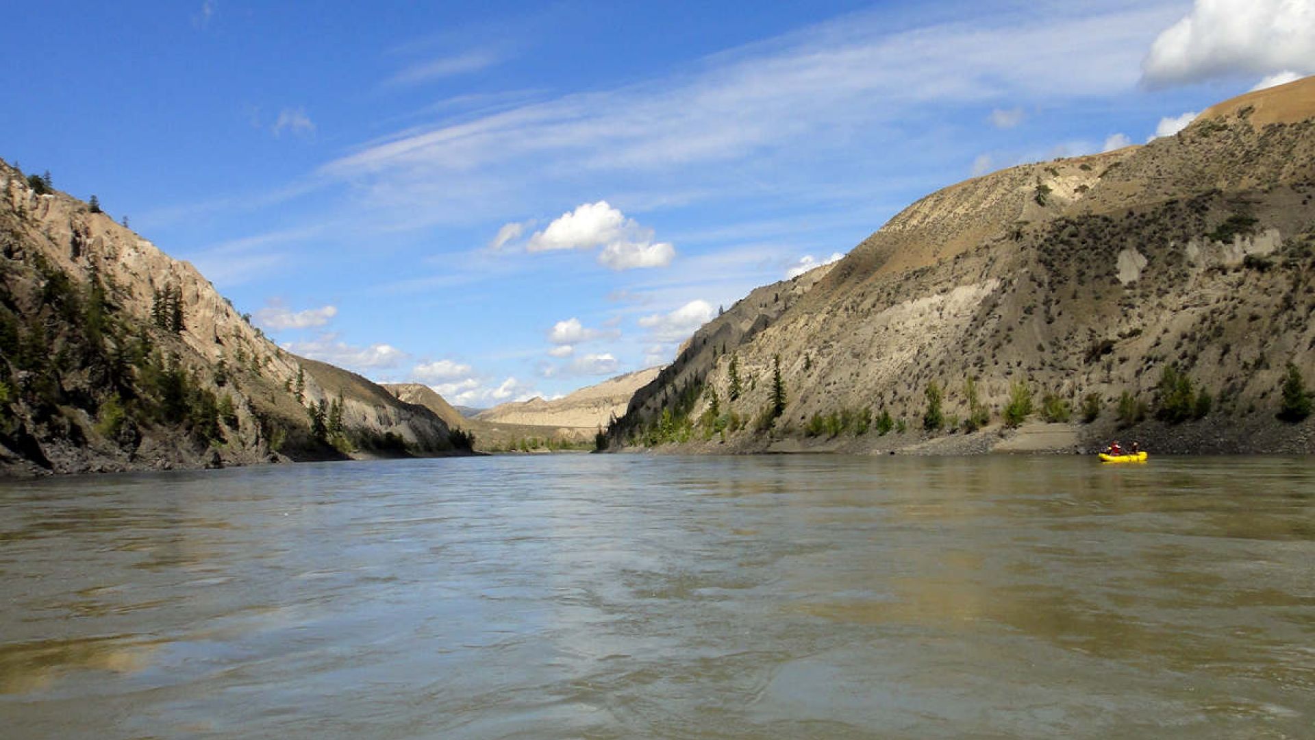 The waters of the Fraser River appear brown due to the high silt and clay content